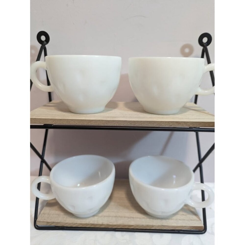 Four Milk Glass Tea/Coffee Mugs